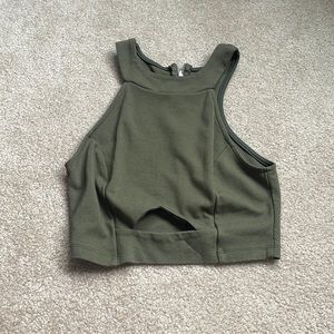 Windsor Green crop top, Size small, zipper in the back,a little opening in front